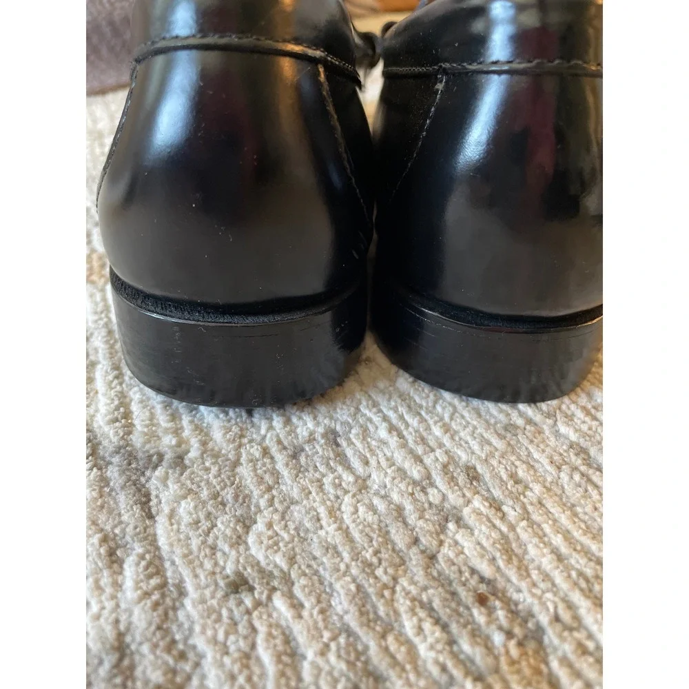 GH Bass Weejuns Larson Black Polished Leather Penny Loafers Mens 10.5D BAZ1W002